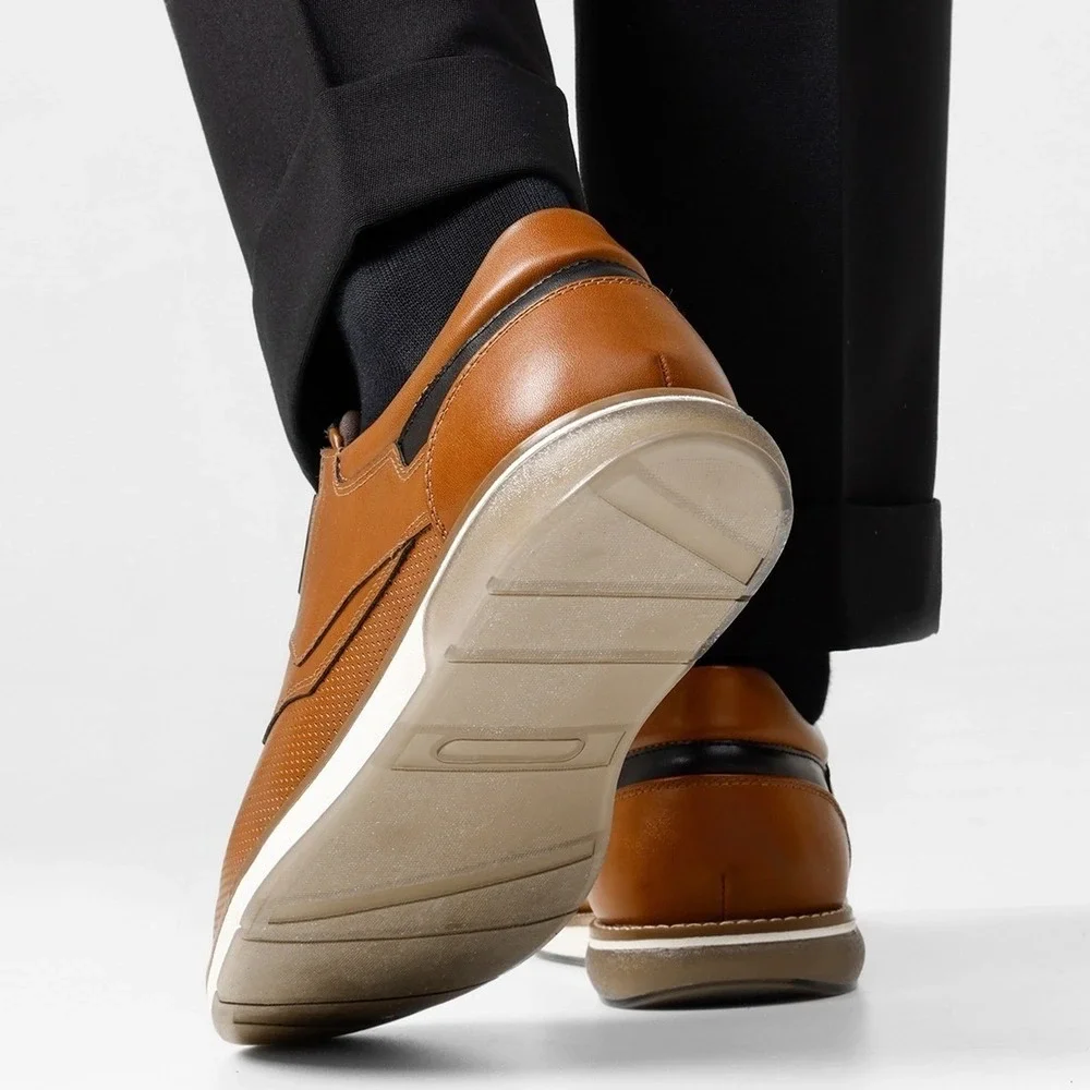 Bruno Marc Mens Modern Casual Oxford Shoes Brown Size 10.5W WIDE NEW